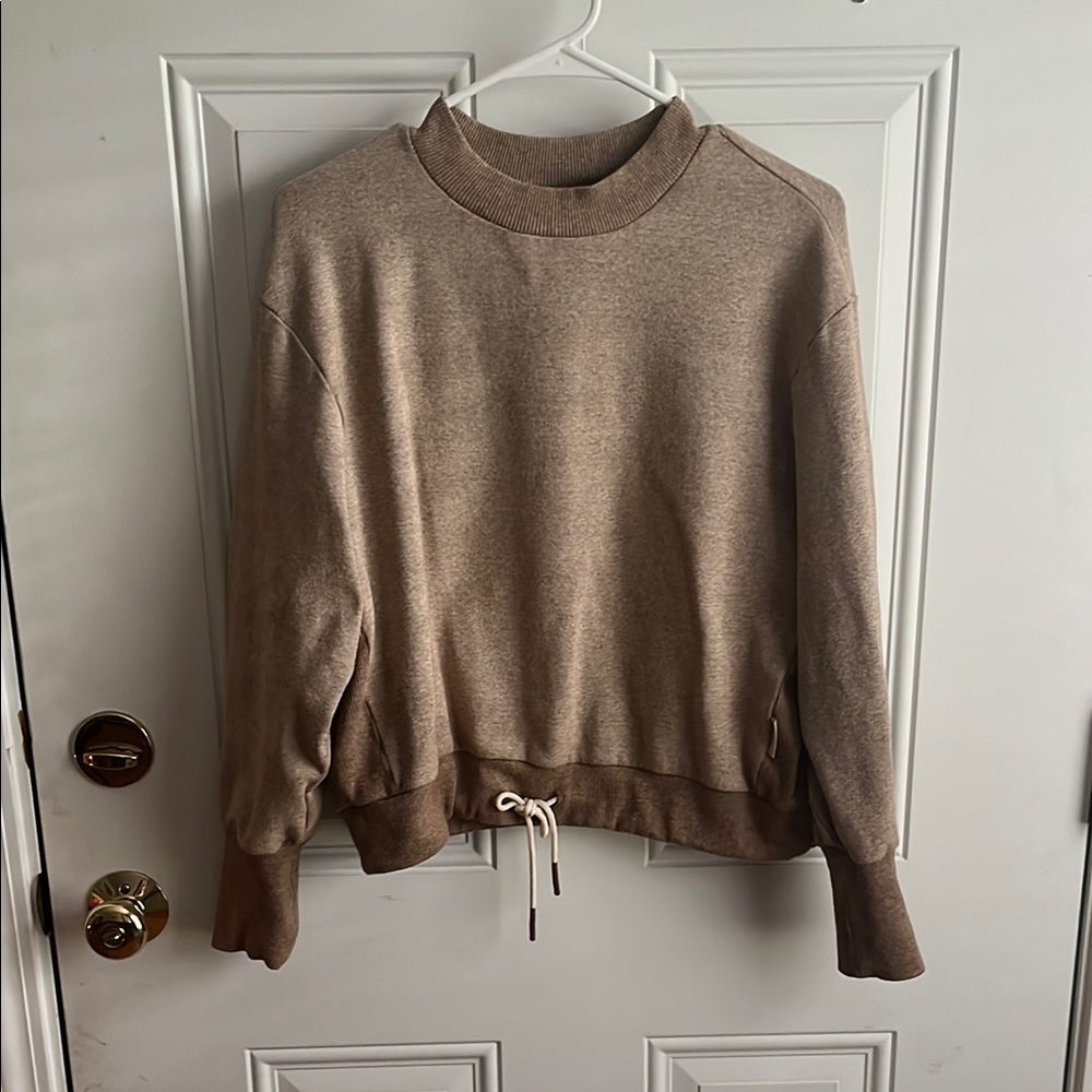 Varley Tan Crewneck Sweater